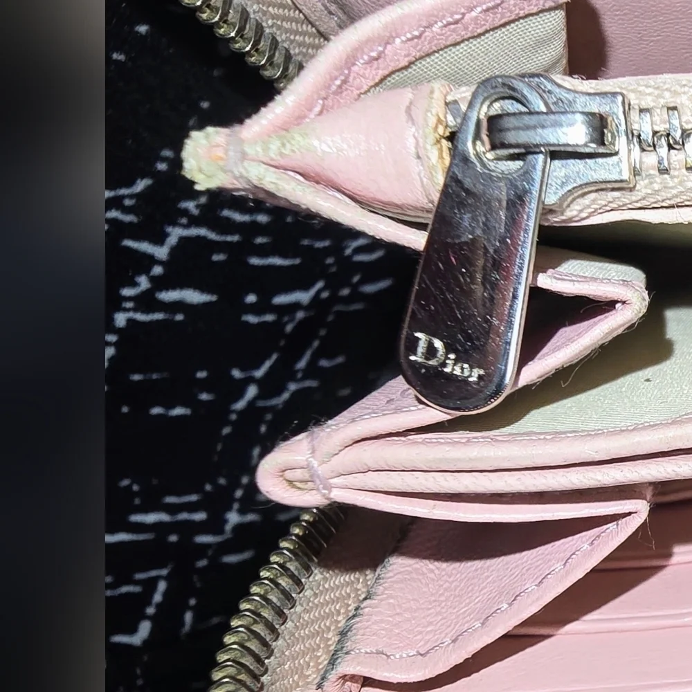 Christian Dior Baby Pink Embossed Patent Leather Women's Wallet